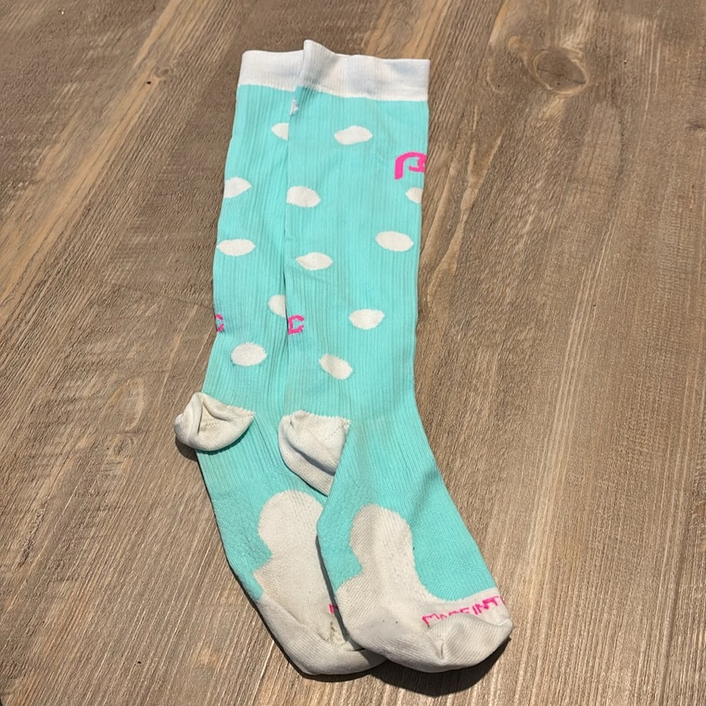 Pro Compression Aqua/White Socks - image 1